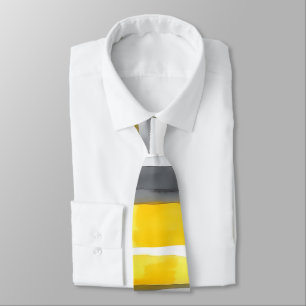 Aquarellgelb, grau, weiß gestreifter Nackenstift Krawatte