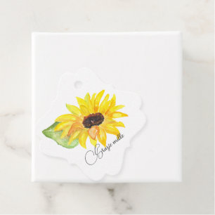Aquarellgelbe Sonnenblume Grazie Mille Geschenkanhänger