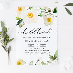 Aquarellgelber Anemon Blumenbridal Brunch Einladung