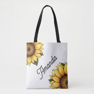 Aquarellgelber Diagonalname Zwei Sonnenblumen