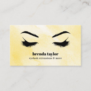 Aquarellgelbes Eyelash Browbar beruflich Visitenkarte