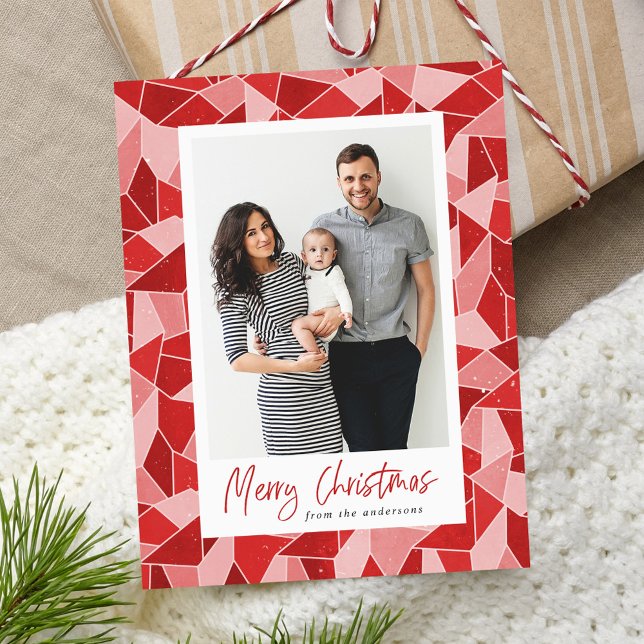 Aquarellgestanztes Glas Frohe Weihnachtszeit Foto Feiertagspostkarte (Von Creator hochgeladen)