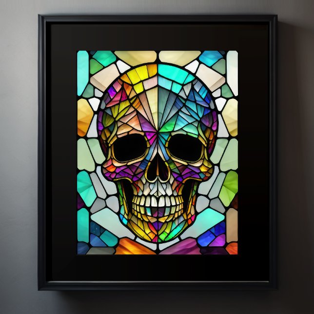 Aquarellgestanztes Glas Skull 5:4 Poster (Von Creator hochgeladen)