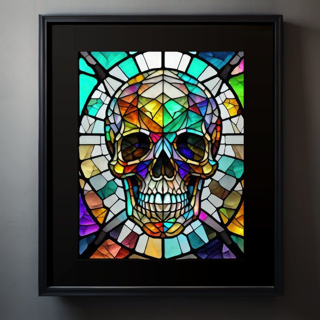 Aquarellgestanztes Glas Skull 5:4 Poster (Von Creator hochgeladen)