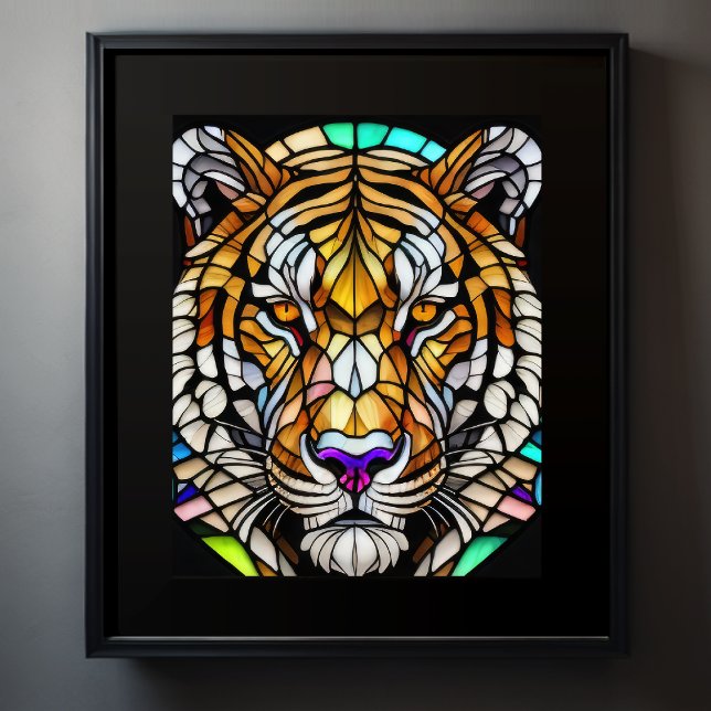 Aquarellgestanztes Glas Tiger 5:4 Poster (Von Creator hochgeladen)