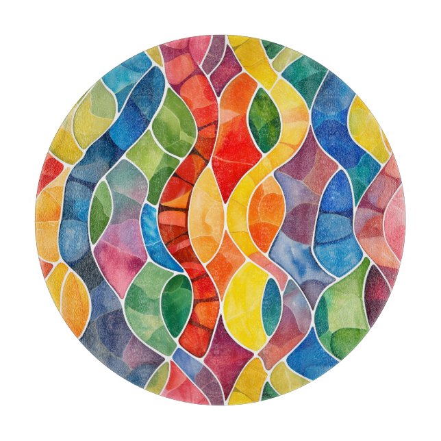 Aquarellglas Schneidebrett (Vorderseite)