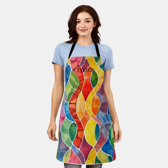 Aquarellglas Schürze (Getragen)