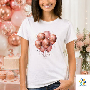 Aquarellgoldballon Rose T-Shirt