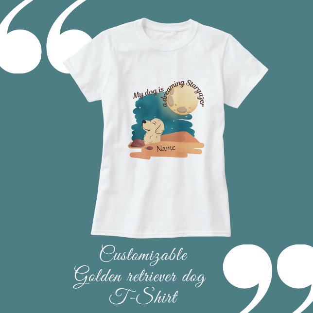 Aquarellgolden Retriever Labrador Hund anpassen T-Shirt (Customizable Golden retriever dog T-Shirt by Hobinishop)