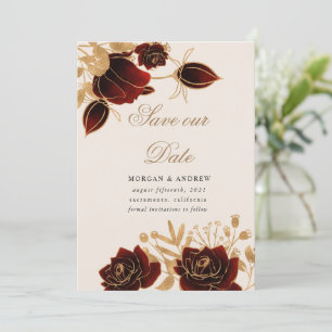 Aquarellgolden-Rose Save the Date Einladung
