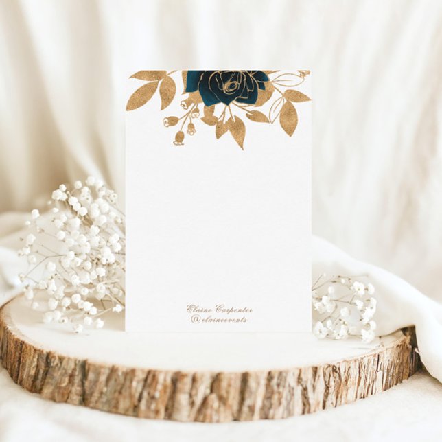 Aquarellgolden und grüne Personalisierte Bodenbelä Briefpapier (Von Creator hochgeladen)