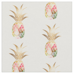 Aquarellgoldfarben Ananas Stoff