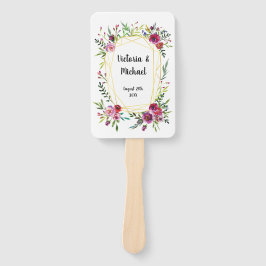 Aquarellgoldgeometrie mit Blumenzehen Hand Fans Fächer