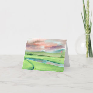 Aquarellgolf Dankeskarte
