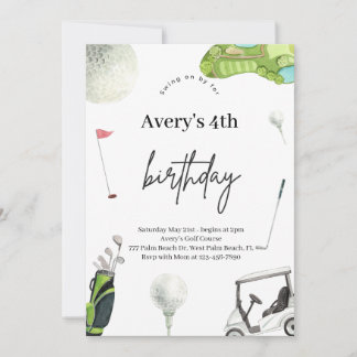 Aquarellgolfen zum Geburtstag Einladung