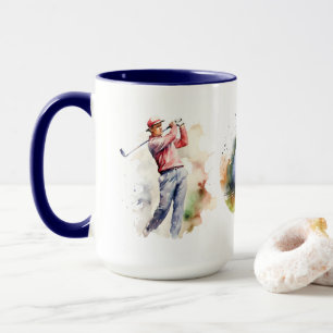 Aquarellgolfer Tasse