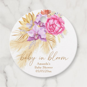 Aquarellgras (Boho pampas gras) - Babydusche Geschenkanhänger