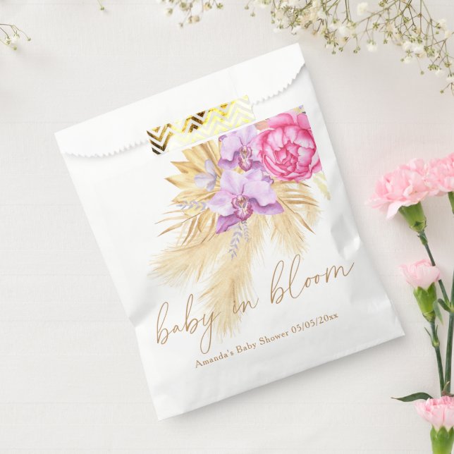 Aquarellgras (Boho pampas gras) - Babydusche Geschenktütchen (Versiegelt)