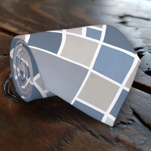 Aquarellgraue blaue Elegante Checkered-Krawatte Krawatte