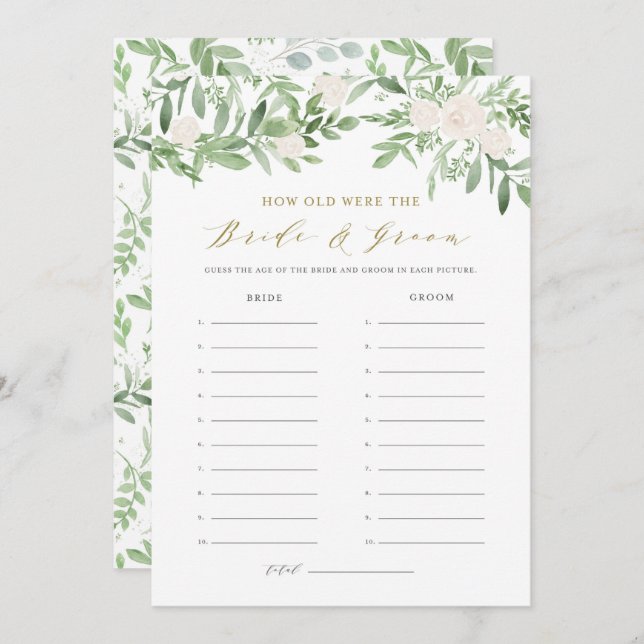 Aquarellgrönen Bläschen Sie die Age Game Card Einladung (Vorne/Hinten)