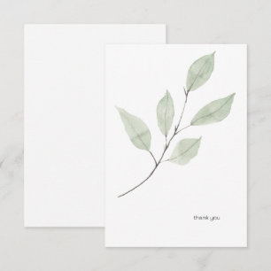 Aquarellgrönen Maßgeschneidertes Weiß Dankeskarte