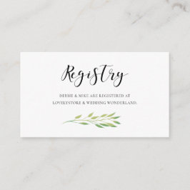 Aquarellgrün Blätter Hochzeitskarte Begleitkarte