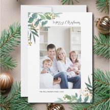 Aquarellgrün Fröhliches Weihnachtsfest Foto
