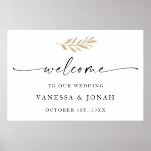 Aquarellgrün Herzlich willkommen bei unserem Hochz Poster