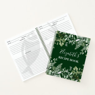 Aquarellgrün Ivy Sage Ferns Grünes Rezept Notizbuch