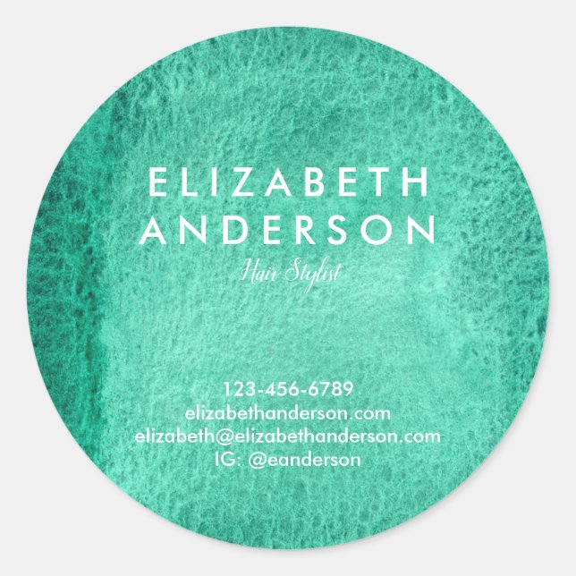 Aquarellgrün Klassischer Rundaufkleber Runder Aufkleber (Vorderseite)