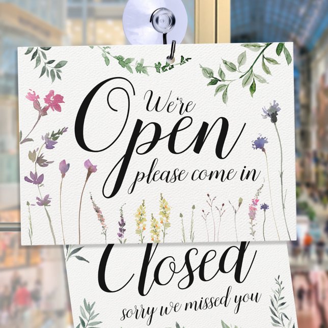 Aquarellgrün Open Closed Spring Summer Sign (Von Creator hochgeladen)