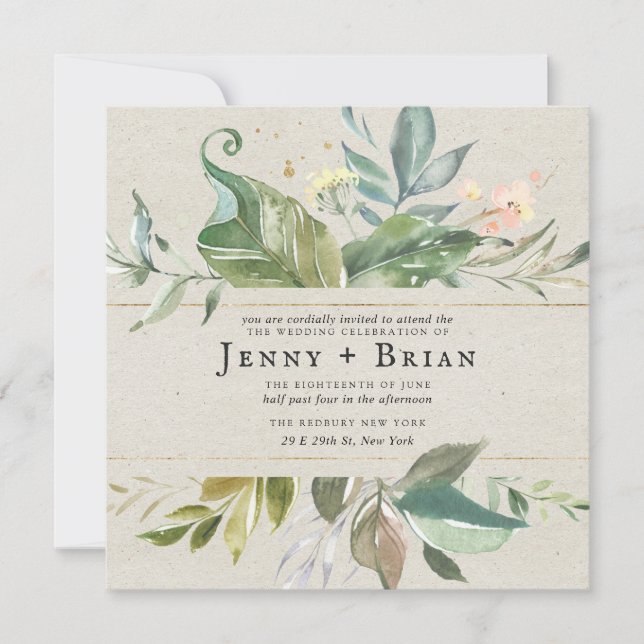 Aquarellgrün | Rosa Blumenzelt (Vorderseite)