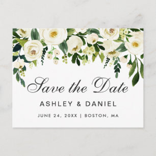 Aquarellgrün Save the Date blau Ankündigungspostkarte