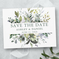 Aquarellgrün Save the Date Sage Green