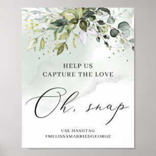 Aquarellgrün - Schnappen Sie das Liebe-Zeichen ein Poster