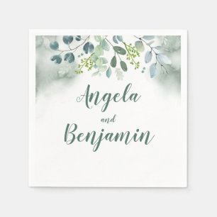 Aquarellgrün Serviette