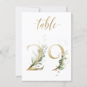 Aquarellgrün und Goldfolien, Tischnummer 29