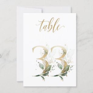 Aquarellgrün und Goldfolien, Tischnummer 33
