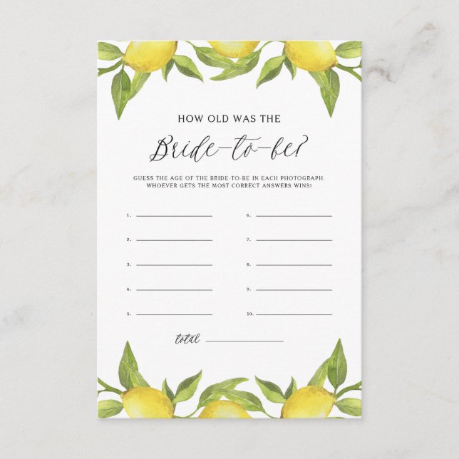 Aquarellgrün wie alt war die Braut Begleitkarte (Vorderseite)