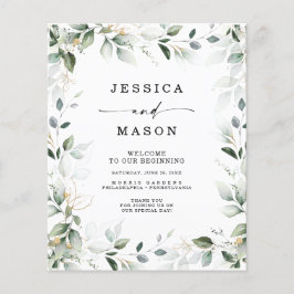 Aquarellgrüne Goldene Hochzeitskala Flyer