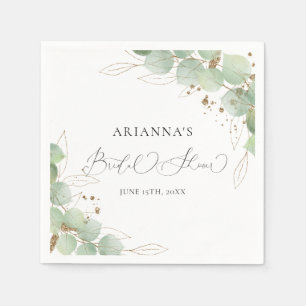 Aquarellgrüne Kalligrafie-Brautparty Serviette