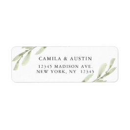 Aquarellgrüne Rücksendeadresse