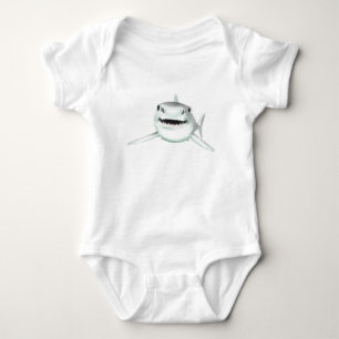 Aquarellhai lächelndes graugrünes Ozeantier Baby Strampler