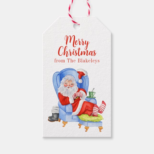 Aquarellhaltung Weihnachten Weihnachten Geschenkanhänger (Vorderseite)