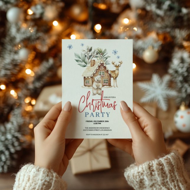 Aquarellhaus mit Polar Bear und R Einladung (Von Creator hochgeladen)