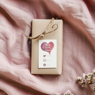 Aquarellherz, hergestellt aus Liebe und sozialen V Begleitkarte