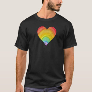 Aquarellherz-Regenbogen Vintag Retro 80er Frauen T-Shirt