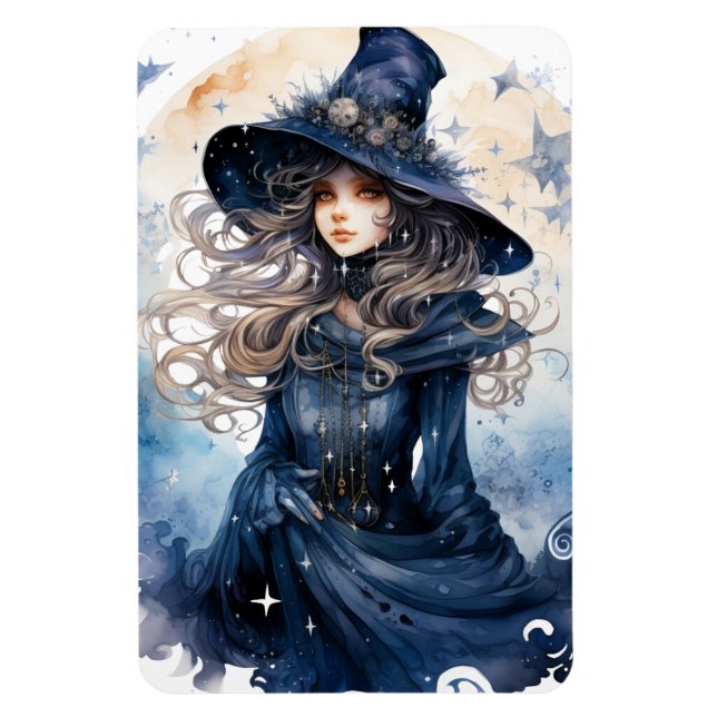 Aquarellhexe [2] magnet (Vertikal)