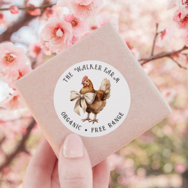 Aquarellhühnergewächse Runder Aufkleber (Von Creator hochgeladen)