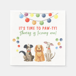 Aquarellhund Erster Geburtstag Serviette